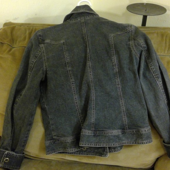 Ann Taylor Loft Black Denim Jacket, Size 6 - Picture 2 of 2